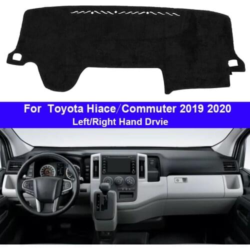 2 Layers Car Dashboard Cover Dash Mat Carpet Cape For Toyota Hiace Commuter 2019 2020 LHD RHD Auto Dashmat Sunshade Anti-dirty