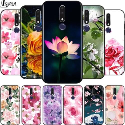 Beauty Floral Rose for OPPO Realme C2 2 A31 A5 A7 F15 F11 F9 F7 F5 R17 R15 R9S K5 K3 Pro 2020 2018 Black Phone Case