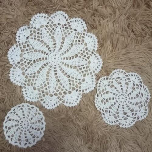 Modern lace cotton round table place mat cloth pad crochet placemat Cup drink coaster Dining doily glass tea mug holder Kitchen