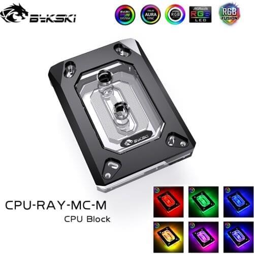Bykski CPU Cooler Water Cooling Block For AMD Acrylic RGB CPU Cooler Micro Waterway Liquid Cooling System CPU-RAY-MC-M