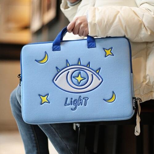 11/13 inch Light Series Laptop Bag Female Cute Creative Laptop Bag Ipad Liner Portable Hand Hold Double Zipper Head Embroidery