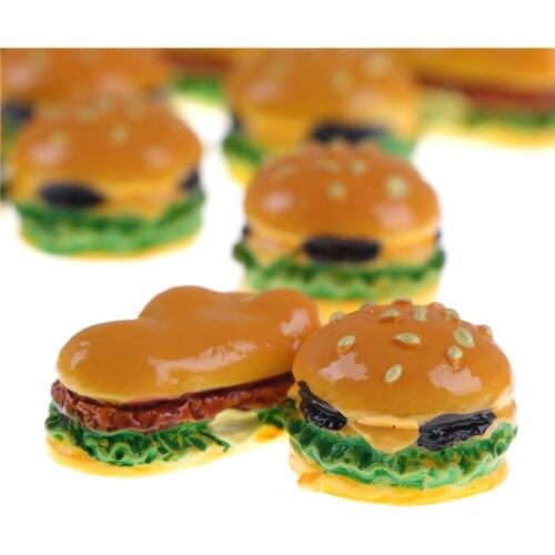 2 PCS Mini Hamburgers Miniature Food Figurine Anime Action Figure Toys For Home Garden Decor DIY Accessories