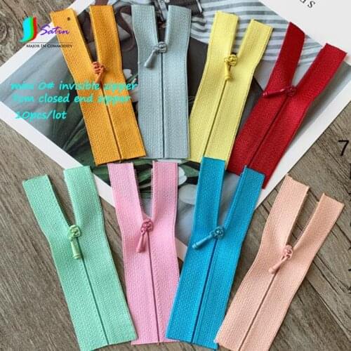 Fashion Candy Color Mini 0# Invisible 7cm Closed End Zipper DIY BJD Doll Handmade Dress Skirt Shoes Coat Zipper Accessories