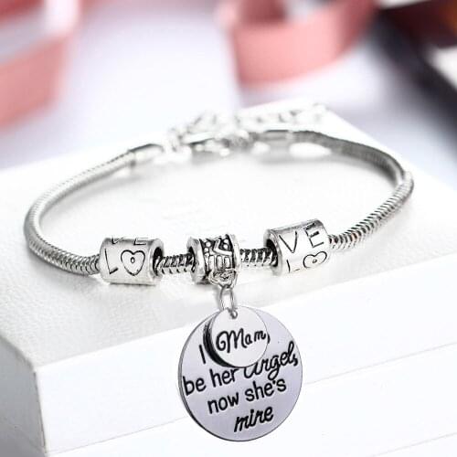 Fashion Mom Bracelet Mothers Day Gifts I Used To Be Her Angel Now Shes Mine Mommy Mama Bracelets Family Women Female Jewelry