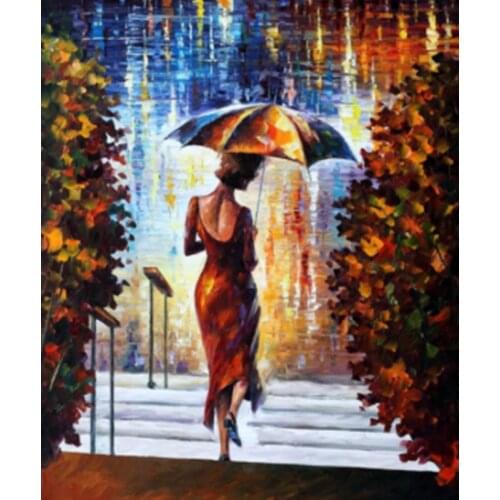 In The Rain 40x50CM DIY Figure Painting By Numbers Wall Art Picture Acrylic Painting For Home Decoration Drop Shipping 60x75cm