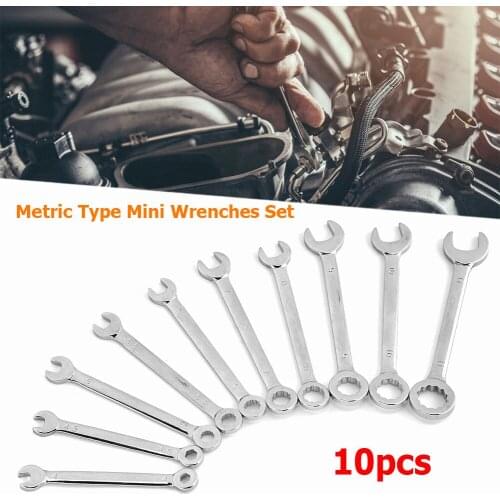 10pcs Mini Wrench Kit Double Open End Tooth Gear Socket Nut Spanners Hand Tool Set Wood Tools Keys for Car Repair