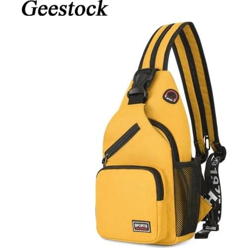 Geestock Chest Bag with Earphone Hole Women Samll Backpack Multi-Functional Handbag Female Crossbody Bag Belt Bag