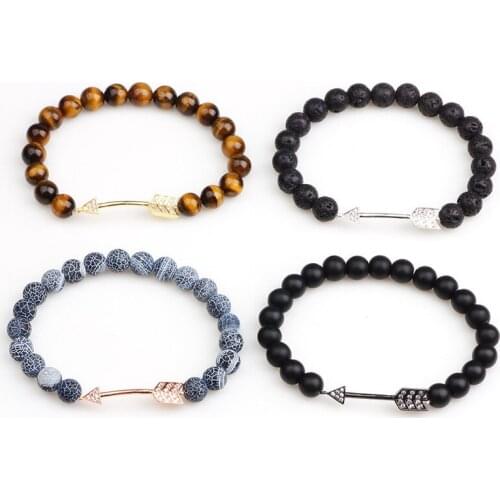 New Natural Charm Gem Copper Inlay Zircon Jewelry Classic Buddhist Buddha Prayer Beads Bracelet Bangle for Men Women Gift