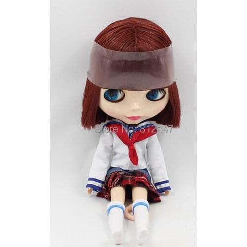 Nude blyth doll copper red hair short 2147