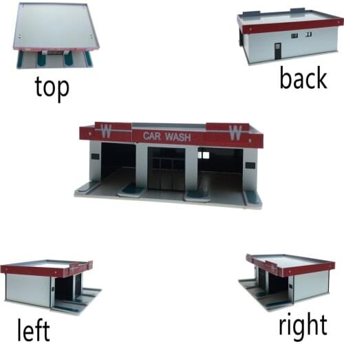 2pcs/lot 1/150 1/144n Scale Plastic Building Model Train Scene Car Wash Shop Room Assembly Building Kits Toy Materails