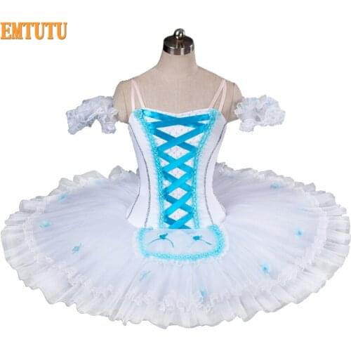 Adult Professional Tutu Blue White Blue Professional Ballet Tutus Women Platter Performance Ballet Stage Costume Ballet Costume