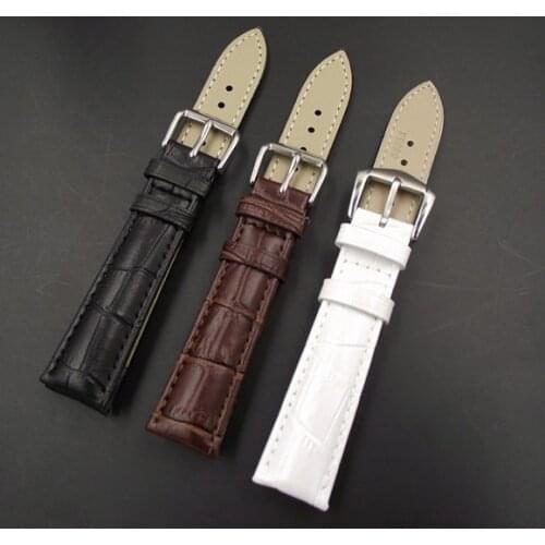 1PCS 12MM 14MM 16MM 18MM 19MM 20MM 22MM 24MM genuine leather Watch band watch strap cow leather coffee,black,white color -0601