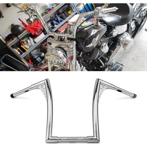 Wsen Chrome 14" Ape Bar 1-1/4" Handle Bars For Harley Dyna Softail Sportster XL 883 1200 ＆ Touring Road Glide Road King Models