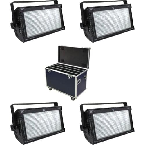With Flightcase 4 Units 1000W LED RGB Strobe Light 3 Color Atomic 3000 LED Strobe Lighting Stage Party Music Active Effect Light