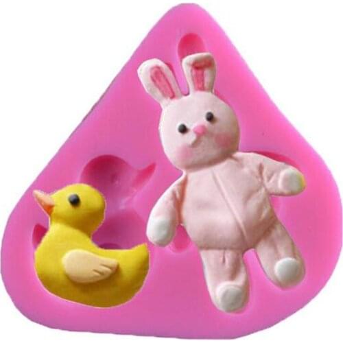 Duck/Rabbit Fondant Cake Silicone Mold Baking Pastry Cupcake Decorating Tools Chocolate Cake Molds Cookies Biscuits Mould Clay