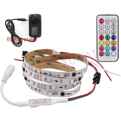 1M 5M WS2811 Led Strip DC12V 30/60leds/m RGB Addressable LED Strip SMD5050 Pixels Strips 21Key RF Controller 3A Power Adapter