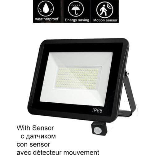 220V 10-100W LED FloodLight Spotlight Exterior Street wall reflector Light PIR Motion Sensor LED Waterproof Energy Saving Yard P