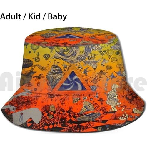 The Culture Psychedelic Sun Hat Foldable UV Protection Music Pink Metal Concert Floyd Tour Heavy