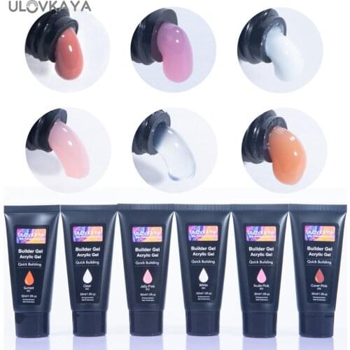 ULOVKAYA Soak Off Acrylic Gel UV Nail Gel Quick Building Gel Extension Builder Gel Finger Nail Art Manicure Gel Polish Extension