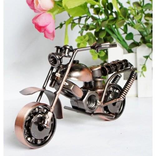 Vintage Handmade Iron Cabinet decor living room Home Furnishing motorcycle car model small creative arts and crafts