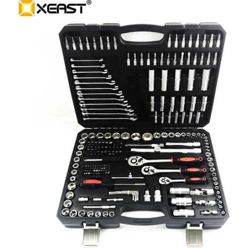 XEAST 216 PC Tool Set for Car Repair Tools Mechanic Tool Socket Set Wrench Ratchet Spanner Set