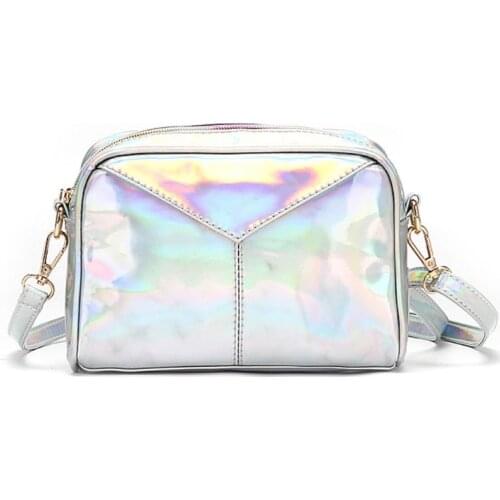 Women Shoulder Bags Leather Holographic Evening Handbags Hobo Messenger Crossbody Bag