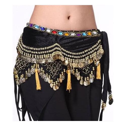 New style Belly dance costumes velvet lantern gold coins belly dance hip scarf for women belly dancing belts