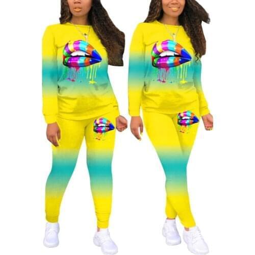 Women Floral Print Round Neck Short Sleeve T-Shirt Trousers Outfits Set Rose Red/Blue/Yellow Suits Fashion 2 Pieces Suit Set