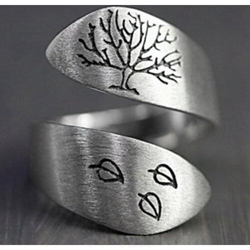 Vintage Fashion Forest Leaf Open Ring For Women Forest Style Lady Girl Adjustable Ring Gift Fine Jewelry