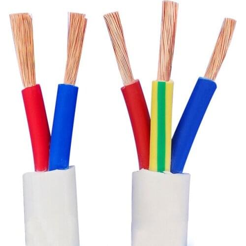 10 Meters Copper Core 2 Core 3 Core White Cable Outdoor Wire Sheathing Wire Copper Core Wire Meter Wire