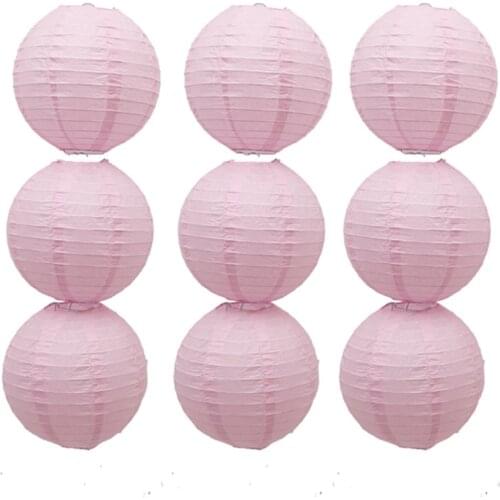 10pcs Light Pink Chinese Round Paper Lantern babyshower birthday lampion wedding anniversaire garden decoration bedroom decor