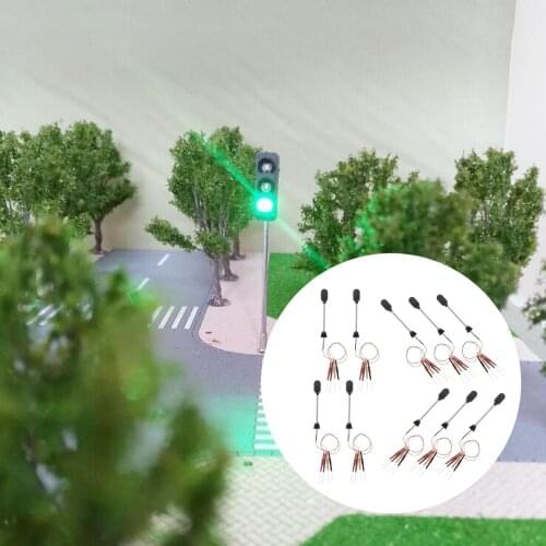 10x Miniature Train Traffic Light Street Architecture Railway 12V Signal Light Building Model Layout Accessories 1:100 HO Scale