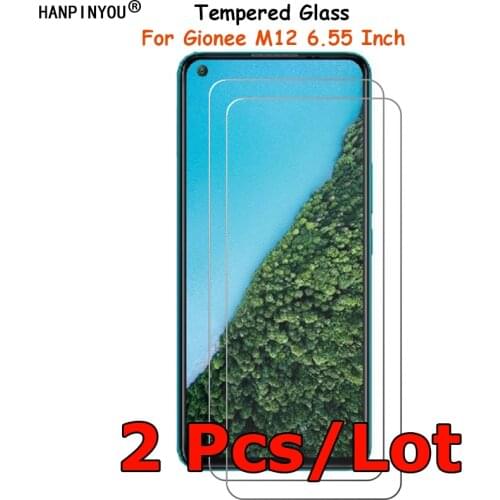 2 Pcs/Lot For Gionee M12 6.55" Tempered Glass Screen Protector Ultra Thin Explosion-proof Protective Film + Clean Kit