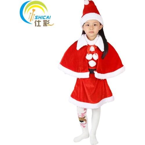 2017 new style childrens shawl dress Santa Claus costume Christmas show dress men and women models costumes costume suits