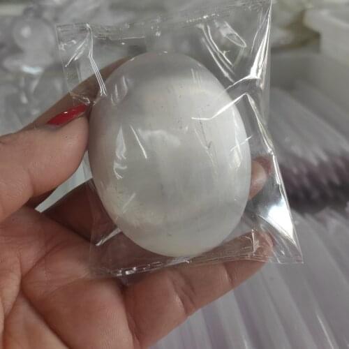7cm White Selenite Tower Gypsum Palm Tumbled Stone Quartz Crystal Power Gift Relaxation Reiki healing