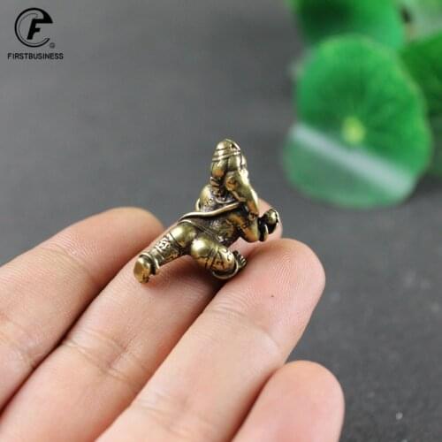 Antique Brass Thailand Elephant God Small Statue Southeast Asia Copper Buddha Figurines Crafts Home Decoration Desktop Ornaments