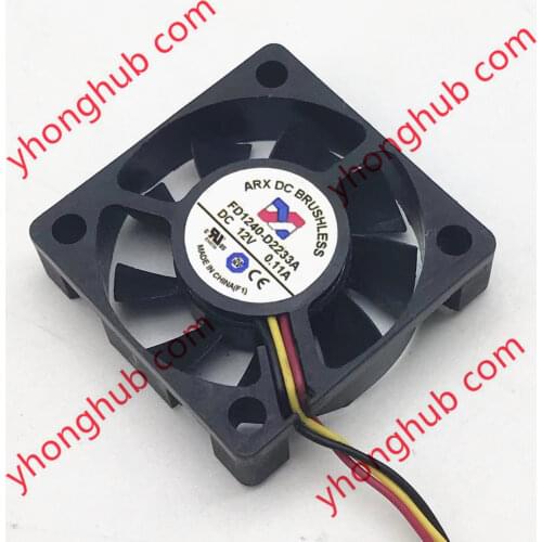 ARX FD1240-D2233A DC 12V 0.11A 40x40x10mm 3-wire Server Cooling Fan