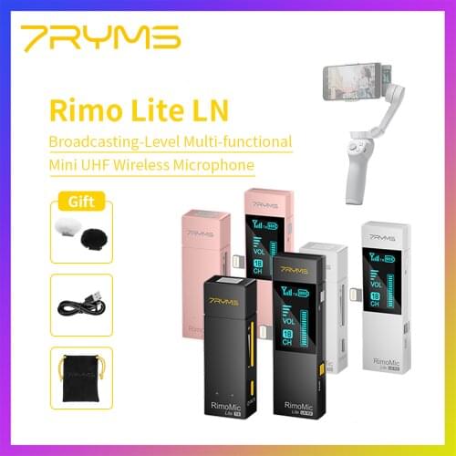 7YRMS RimoMic Lite LN Mini Wireless Microphone for iPhone Lightning Input,Video Mic for Recording Interview Streaming