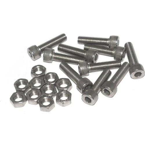 M8 x 30mm 304 Stainless Steel Hex Key Bolt Socket Head Cap Screws with finish Hex Nuts 10pcs