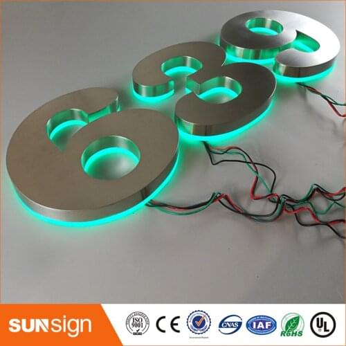 H 35cm Black car painted stainless steel 3d sign Led Backlit Channel letter