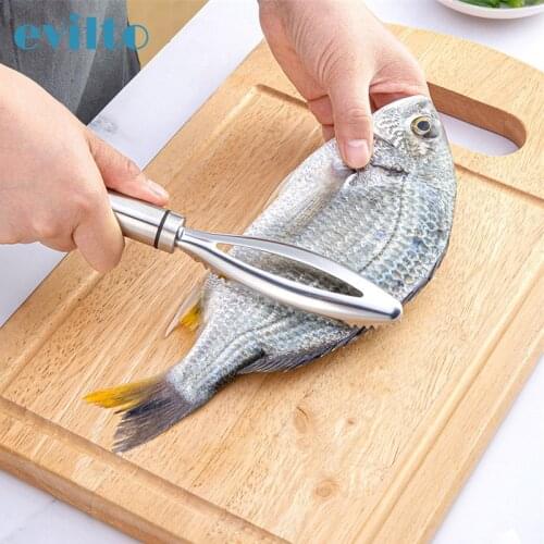 304 Stainless Steel Fish Scales Scraping Graters Scraper Peeler Remover Knife Scaler Brush Seafood Tools Kitchen Gadgets