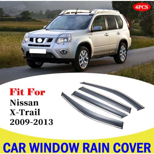 Car window deflectors deflector sun guard For Nissan X-Trail 2009-2013 rain wind vent visor cover trim car styling accessories