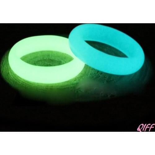 Drop&Wholesale Rarely 8mm Wide Natural Fluorite luminous Stone Glow in Dark Ring Fine Jewelry APR28