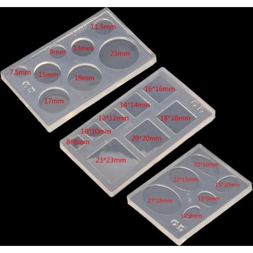 UV Resin Geometric Molds Hollow Quicksand Mold with Square Round Ellipse Mold