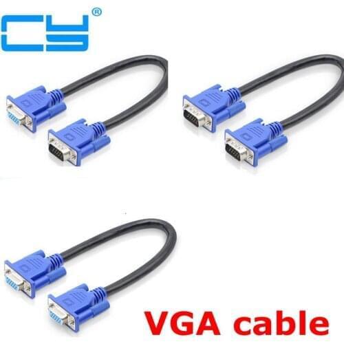 30cm 50cm HD15Pin VGA D-Sub Short Video Cable Cord Male to Male M/M Male to Female and Female to Female RGB Cable for Monitor