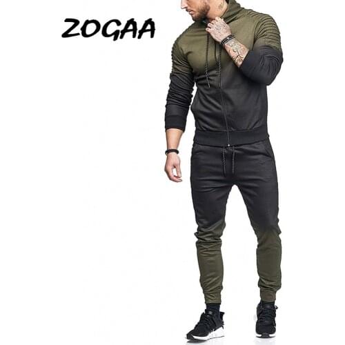 ZOGAA New Casual Mens Tracksuit For Men 2 Piece Set Tops And Pants Fitness Sweat Suits Men Fashion Clothing Outfits Men Joggers