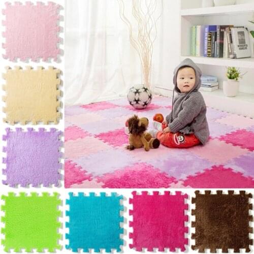 30X30Cm Eva Soft Warm Plush Floor Mat Puzzle Square Floor Mat Baby Child Crawling Rug Play Carpet for Kid Living Room Bedroom