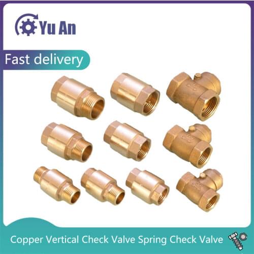 Copper 1/2IN Discrete Check Valve Spring Check Valve 3/4IN 1 Inch Thread Horizontal Check Valve