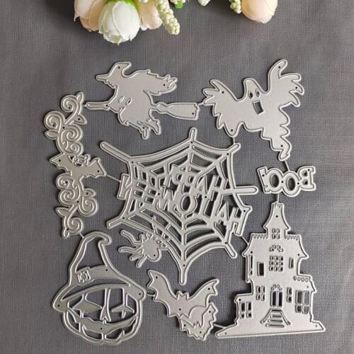 Halloween Metal Cutting Dies Stencil DIY Scrapbooking Album Paper Card Template Mold Embossing Craft Decoration