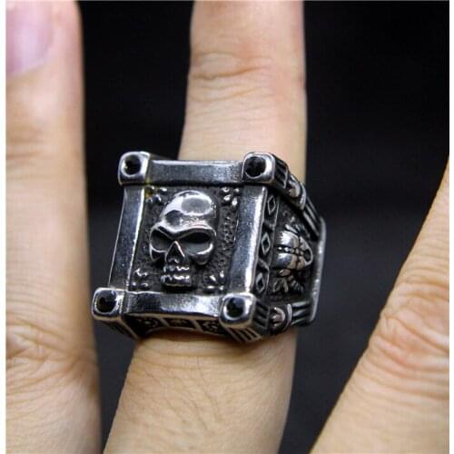 Newest Fashion Demon Skull Mens Ring 316L Stainless Steel Men Cool Ring